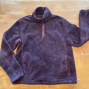 Montfort Pullover Sweater Womens Small Purpl Sweatshirt Snap Button Hand Pockets